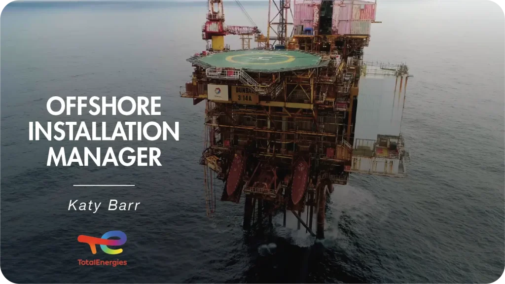 The oil and gas platform called the Bruce, with a title saying offshore installation manager for total energies