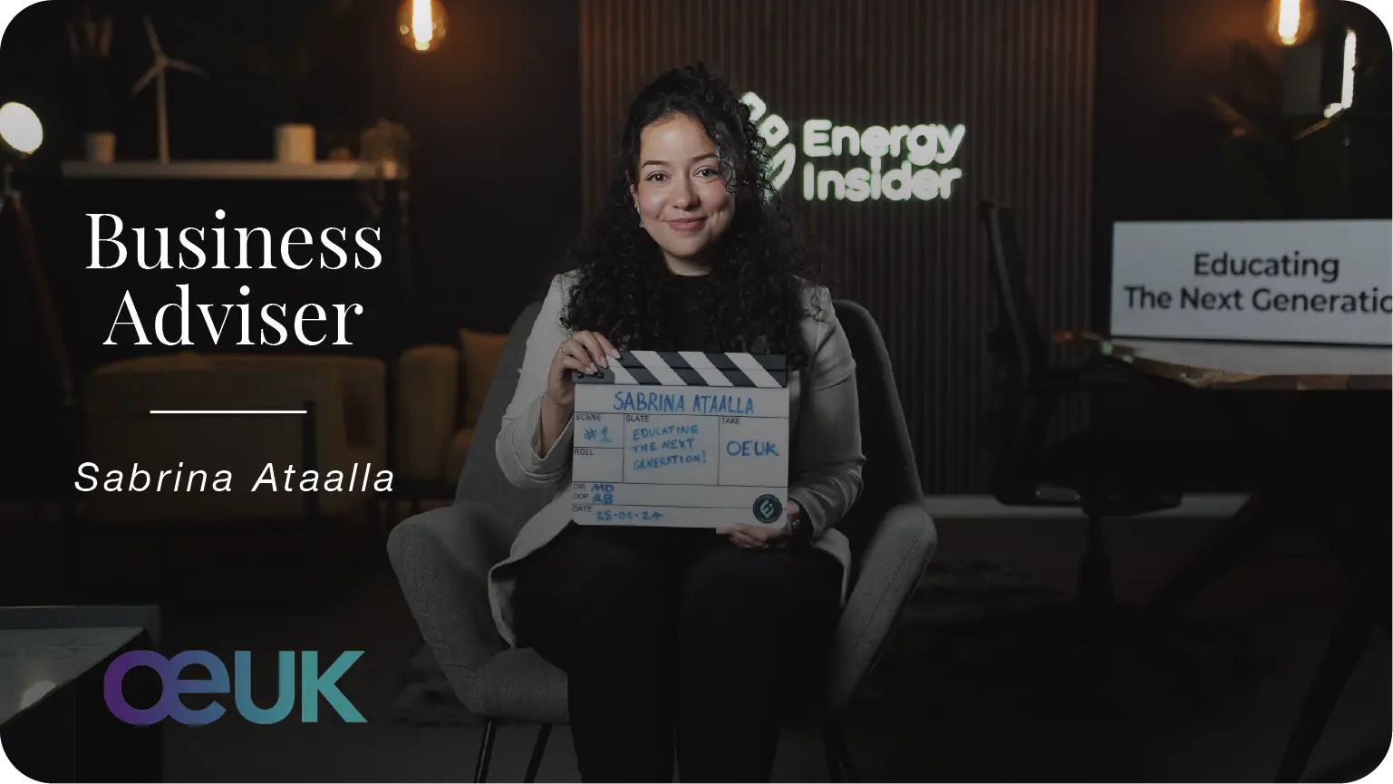 Sabrina Ataala is smiling at a camera. she is a business advisor talking about her job.